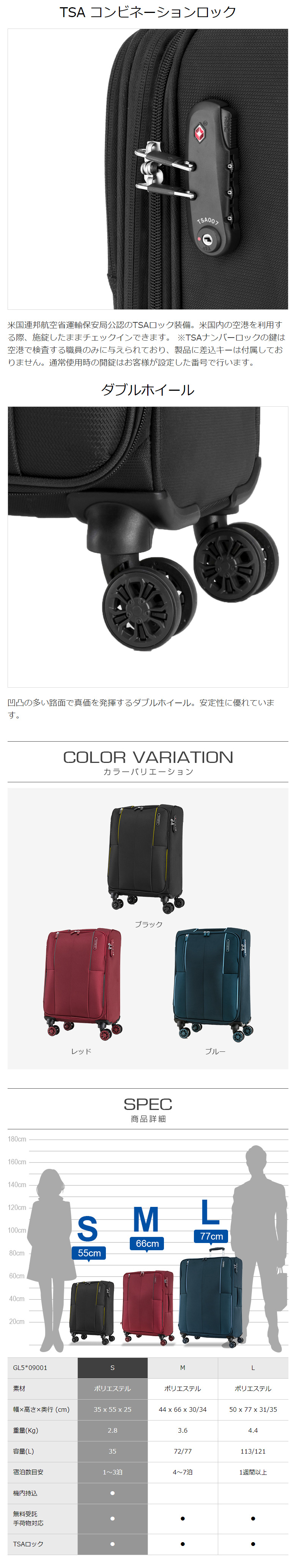 Samsonite スーツケース キャリーバッグ ケニング KENNING スピナー55