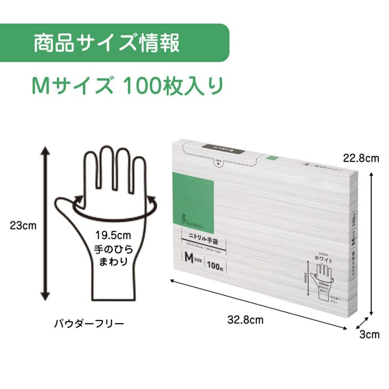 ニトリル手袋 Mサイズ 枚入×箱 イロドリ