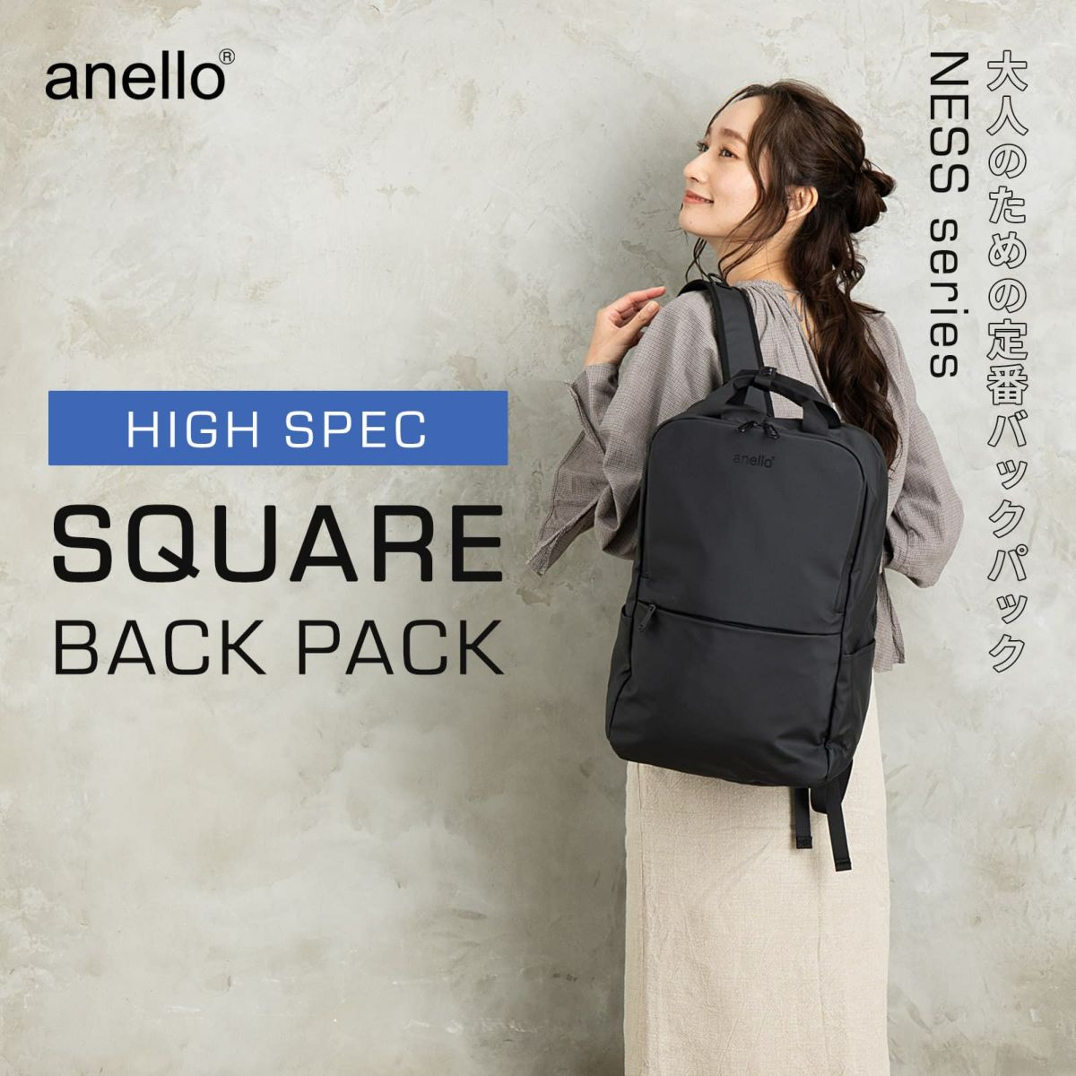 【anello アネロ】 M.F SQUARED BACKPACK RAGULAR SIZE バックパック NESS