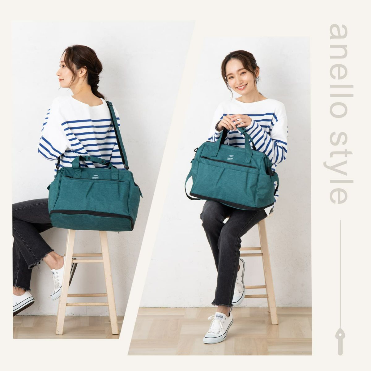 anello アネロ】 KUCHIGANE 2WAY BOSTON BAG 口金ボストンバッグ TRACK 